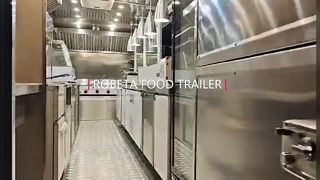 Trailer Makanan BBQ Truk Makanan Wafel Pizza persegi lengkap dengan Gerobak Vendor Makanan Kamar Mandi