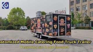 Trailer Truk Makanan Katering Seluler yang Disesuaikan dengan Dapur Lengkap untuk Pizza, BBQ, dan Es Krim