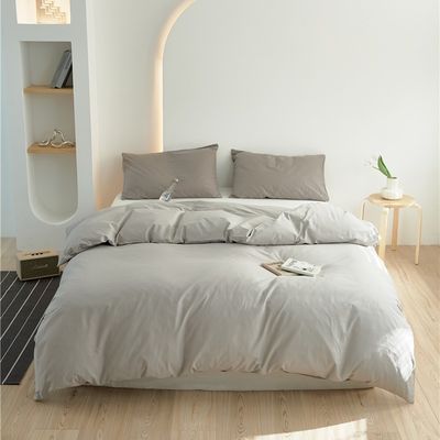 Beige 100% Pure Long Staple Cotton Duvet Cover Set Pakaian Rumah Tangga Pakaian Tempat Tidur