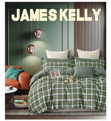Green White Check Design Baju Reaktif Cetak Selimut Tutup
