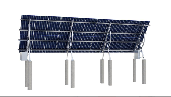 Braket Panel Surya Pemasangan di Tanah Galvanis & Kunci Aman Anti Maling, Cocok dengan Modul PV 300W-20kW Peralatan Pemasangan Fotovoltaik Luar Ruangan