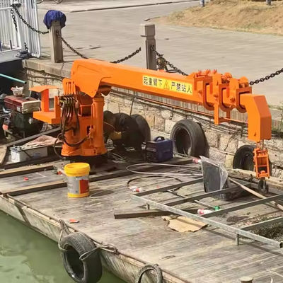 XDEM Kran terapung Telescopic Boom Crane Hydraulic Fixed untuk Kapal dan Kapal Perikanan dari dermaga