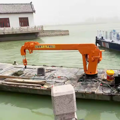 XDEM Kran terapung Telescopic Boom Crane Hydraulic Fixed untuk Kapal dan Kapal Perikanan dari dermaga