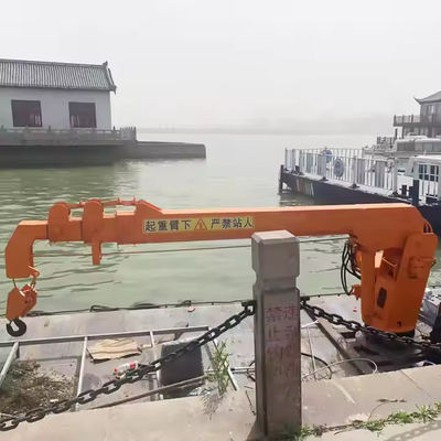 XDEM Kran terapung Telescopic Boom Crane Hydraulic Fixed untuk Kapal dan Kapal Perikanan dari dermaga