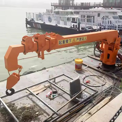 XDEM Kran terapung Telescopic Boom Crane Hydraulic Fixed untuk Kapal dan Kapal Perikanan dari dermaga