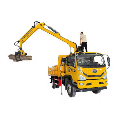 XDEM Multifungsi Hydraulic Rotating Boom Grab Timber Crane dengan Chassis Otomotif untuk penggunaan pertanian