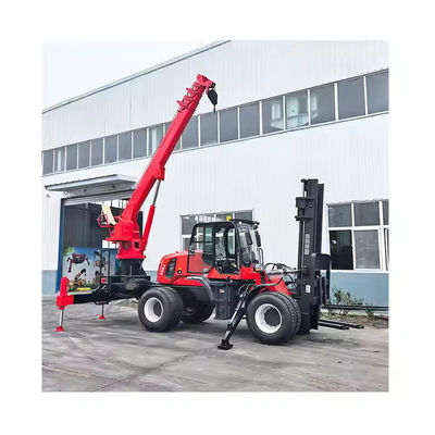 XDEM Crane forklift off-road dengan kapasitas beban tinggi dalam kondisi semua medan untuk mengangkat benda berat