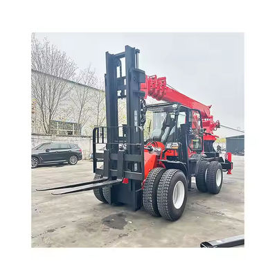 XDEM Crane forklift off-road dengan kapasitas beban tinggi dalam kondisi semua medan untuk mengangkat benda berat