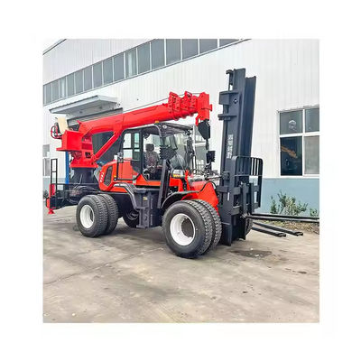 XDEM Crane forklift off-road dengan kapasitas beban tinggi dalam kondisi semua medan untuk mengangkat benda berat