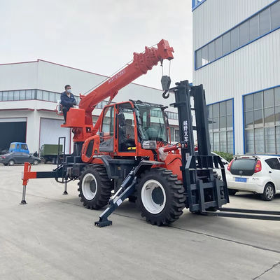 XDEM Crane forklift off-road dengan kapasitas beban tinggi dalam kondisi semua medan untuk mengangkat benda berat