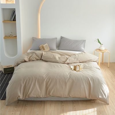 Solid Beige 100% Katun Katun Katun Set Set Katun Murni Kasus Bantal