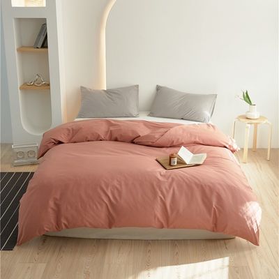Coral Soft Natural High Yarn Cotton Duvet Cover Set Pakaian Tempat Tidur Kasus Bantal