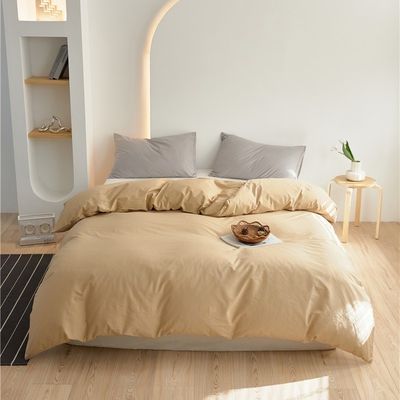 Cahaya coklat 100% kapas murni Selimut Tutup Set Selimut Comforters ukuran yang disesuaikan