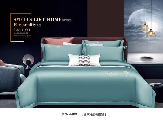 Blue Cahaya Baju Mesir Rumah Tekstil Set Katil Ukuran Disesuaikan