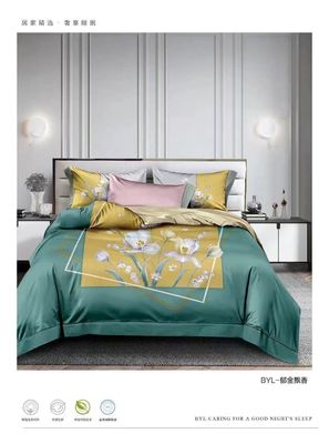 Desain Trendi Baru 100% Katun Staple Panjang AZO Gratis Set Katun Tutup Selimut