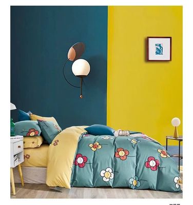 Baru Datang Kuning Cyan Reaktif Cetak 100% murni kapas Selimut Tutup Set Tempat Tidur