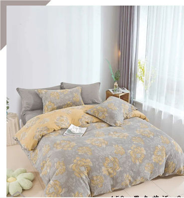 Warna Jacquard Kain Katun Rumah Tekstil Set Tempat Tidur Disesuaikan