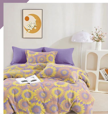 Sun Flower Jacquard Cotton Preshrunk Homeware Set Tempat Tidur Ukuran Disesuaikan