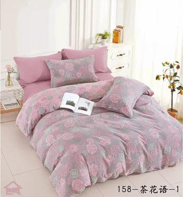 Pink &amp; Grey Europen Desain Jacquard Set Katun Katun Tutup Selimut