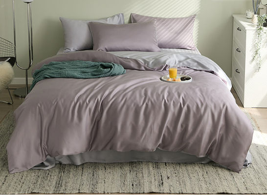 Pure Color 60S European Luxury Tencel Set Tempat Tidur Rumah Produk Tekstil Ukuran Disesuaikan