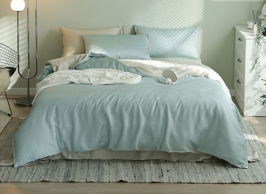Pure Color 60S European Luxury Tencel Set Tempat Tidur Rumah Produk Tekstil Ukuran Disesuaikan