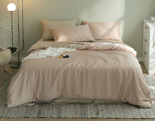 Pure Color 60S European Luxury Tencel Set Tempat Tidur Rumah Produk Tekstil Ukuran Disesuaikan