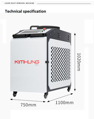 Mesin Pembersih Laser Berkecepatan Tinggi 1500W 2000W Pendingin Udara Bahan Berstainless Metal Rust Oil Oxidation Layer Removal