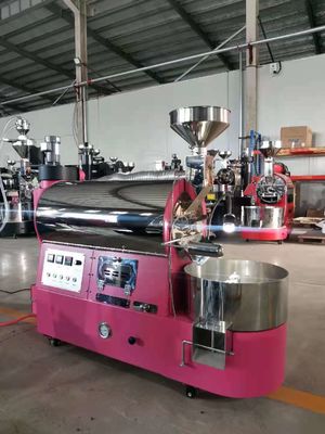 220V 3kg 6kg Mesin Roaster Kopi Double Wall Stainless Steel Drum Gratis Tambahkan Air Gauge / Bluetooth Connect Artisans Rekam kurva
