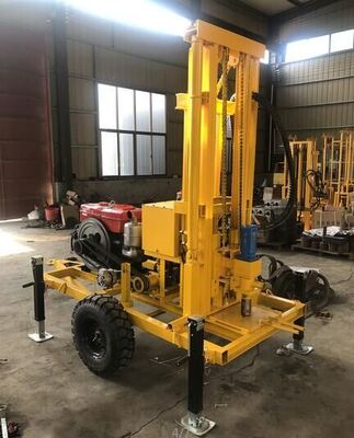 YZ50-150H Mesin Pengeboran Sumur Air Diesel Hidraulik Opsional Roda / Crawler Chassis 210m Deep Boring Hole Drilling Rig Max 400mm Diameter Variable Speed Peralatan Pengeboran Air Untuk Irigasi Pertanian