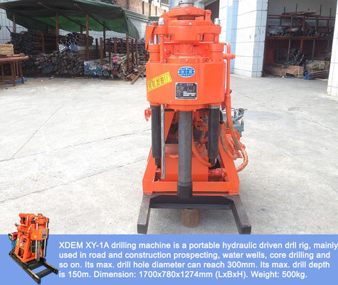 Portable XY-1A-4H Geological Exploration Drilling Rig 150m Hydraulic Feed Rock Coring Machine Integrated Diesel Engine Mud Pump Untuk Survei Pembangunan Gunung & Dataran