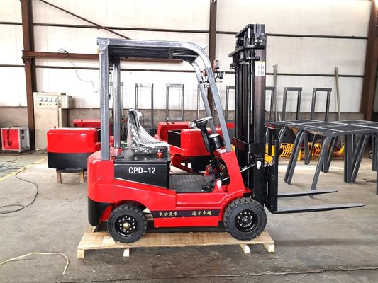 11km / H 2 Ton Forklift Listrik, 120Ah Baterai Dioperasikan Forklift